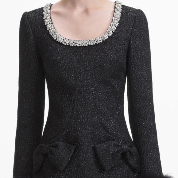 self-portrait Black Textured Metallic Mini Dress Size:US8 - MSRP $670 - NWT - Picture 9 of 9